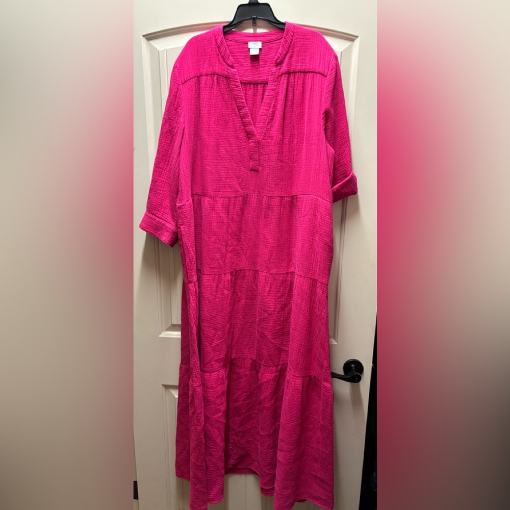 Chico's Vibrant Pink Midi Dress